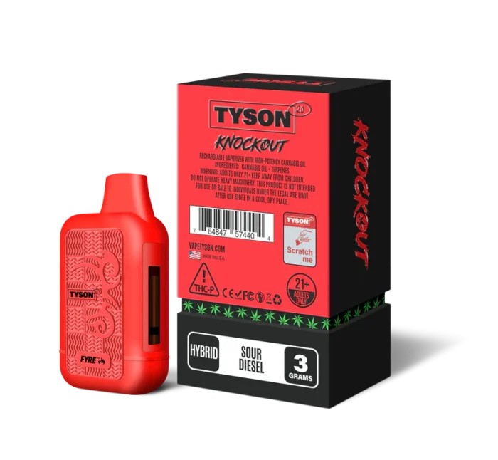 Tyson 2.0 Knockout THCP Blend 3G Vape - Sour Diesel - Image 5